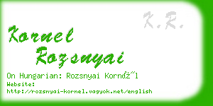 kornel rozsnyai business card